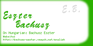 eszter bachusz business card